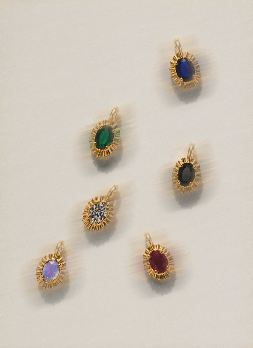 Sutton birthstone pendant 14k gold - Studio Kroewe