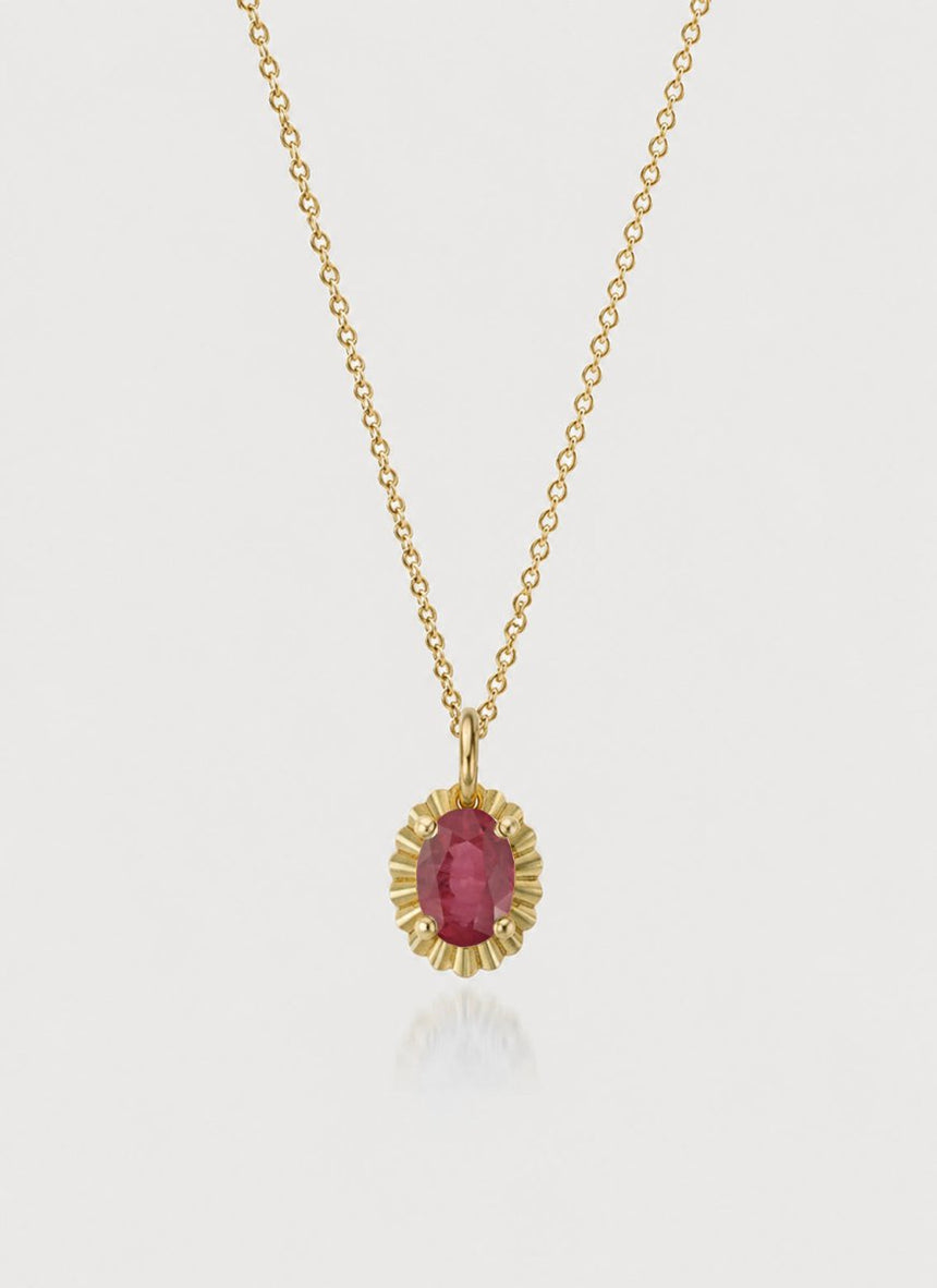 Sutton birthstone pendant 14k gold - Studio Kroewe