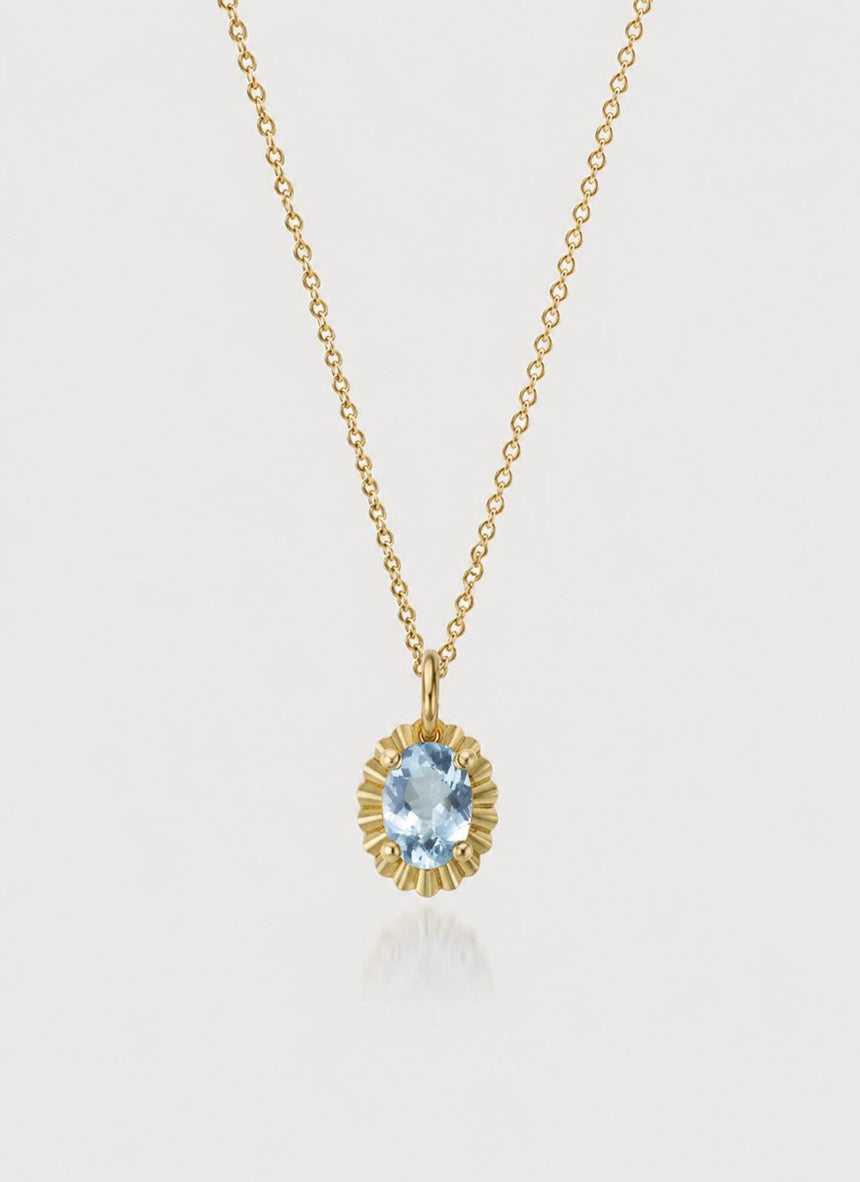 Sutton birthstone pendant 14k gold - Studio Kroewe