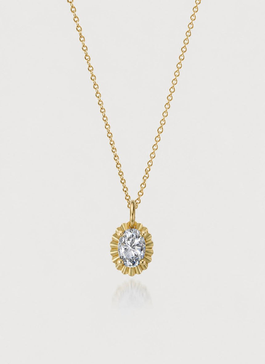 Sutton birthstone pendant 14k gold - Studio Kroewe
