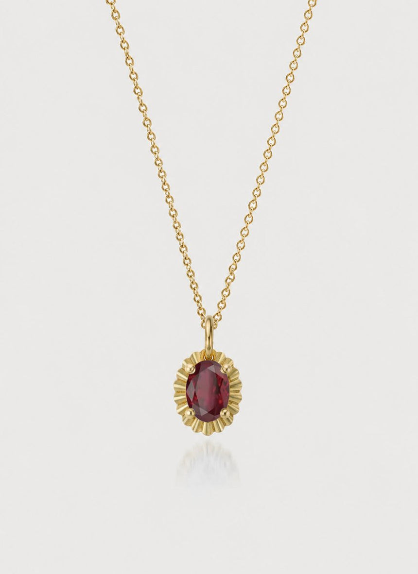 Sutton birthstone pendant 14k gold - Studio Kroewe