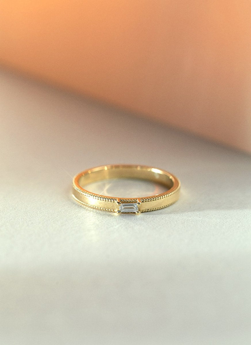 Day diamond ring 14k gold - Studio Kroewe