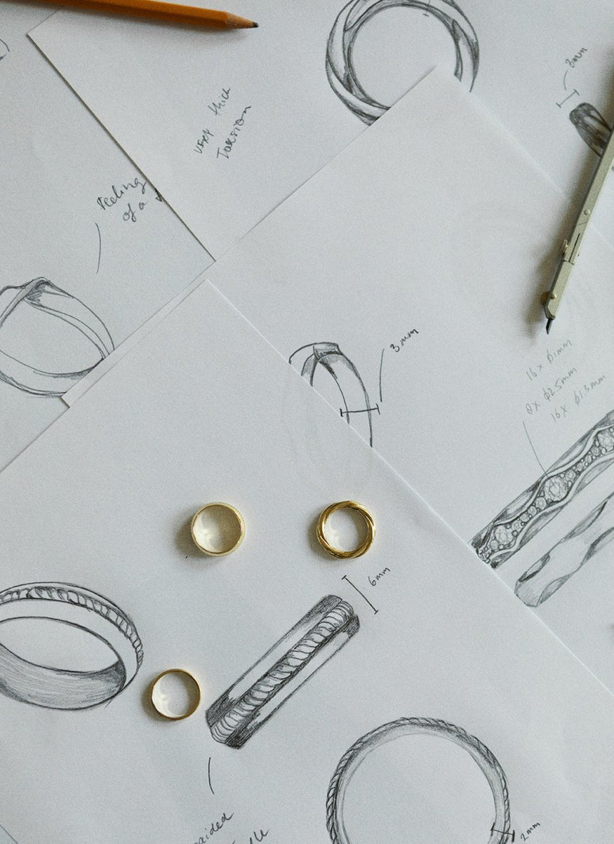 Bowie ring 14k gold - Studio Kroewe