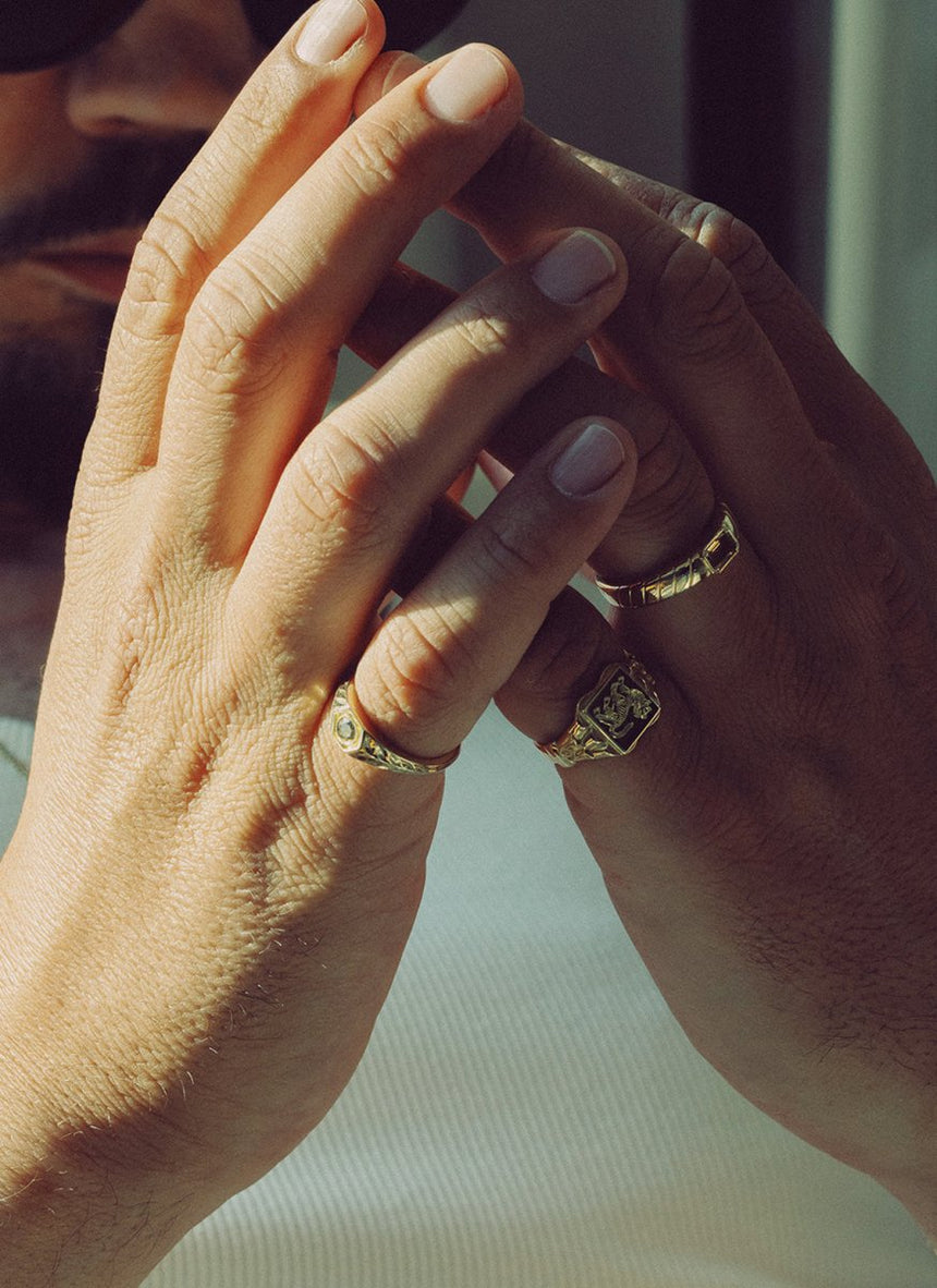 The gent bruce citrine ring 14k gold - Studio Kroewe