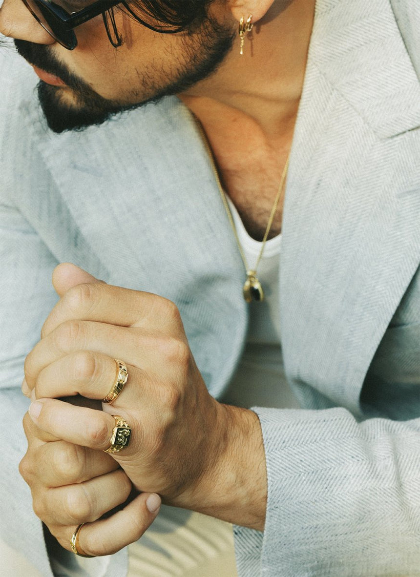 The gent bruce citrine ring 14k gold - Studio Kroewe