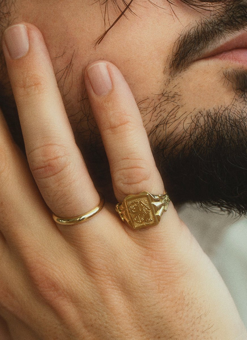 The gent bruce citrine ring 14k gold - Studio Kroewe