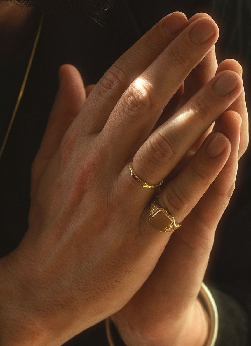 The gent bruce citrine ring 14k gold - Studio Kroewe