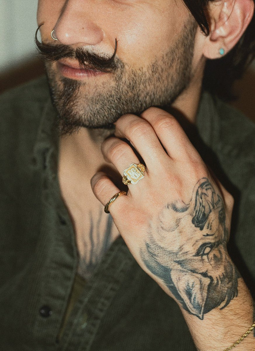 The gent idris ring 14k gold - Studio Kroewe