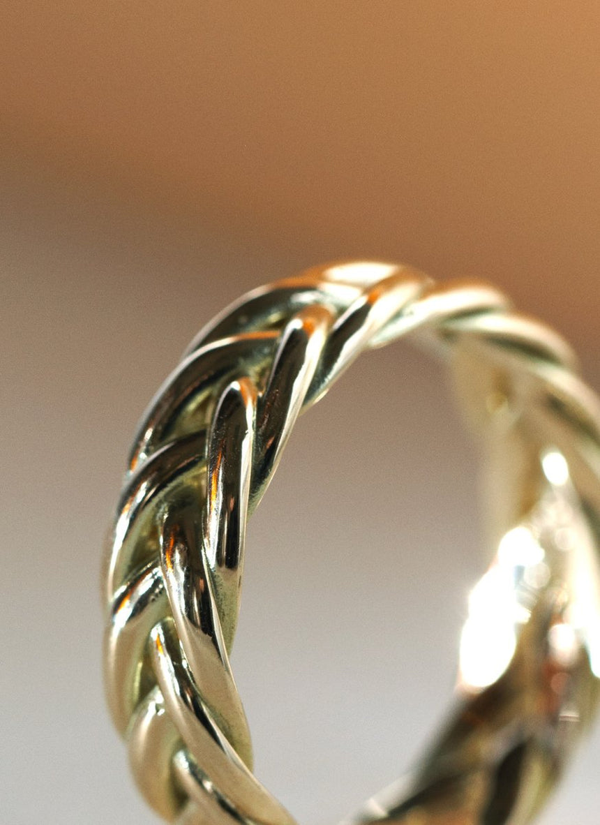 The gent king braided ring 14k gold - Studio Kroewe