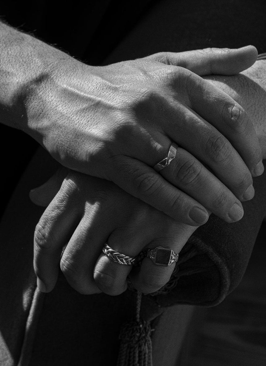 The gent king braided ring 14k gold - Studio Kroewe