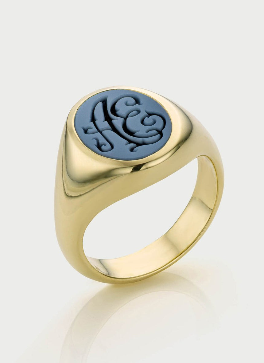 The gent maddox signet ring 14k gold - Studio Kroewe