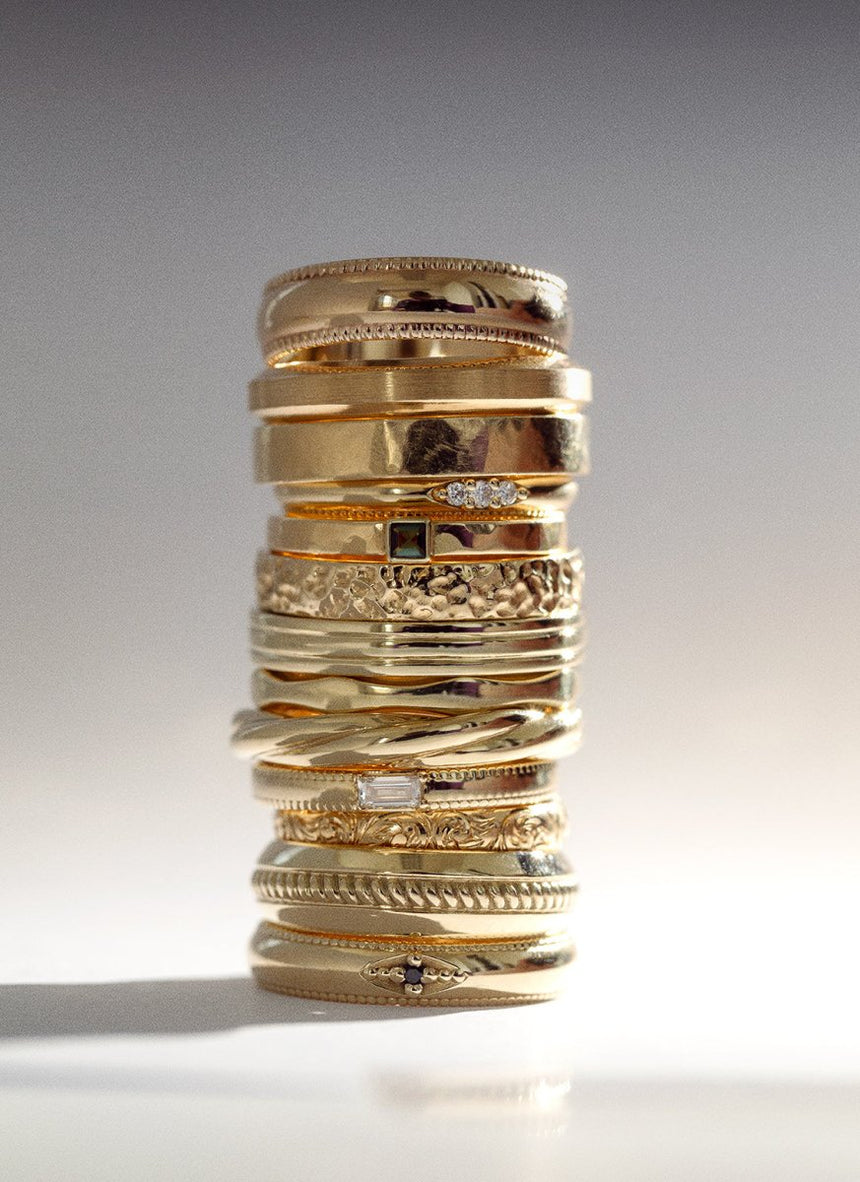 The gent rocco ring 14k gold - Studio Kroewe