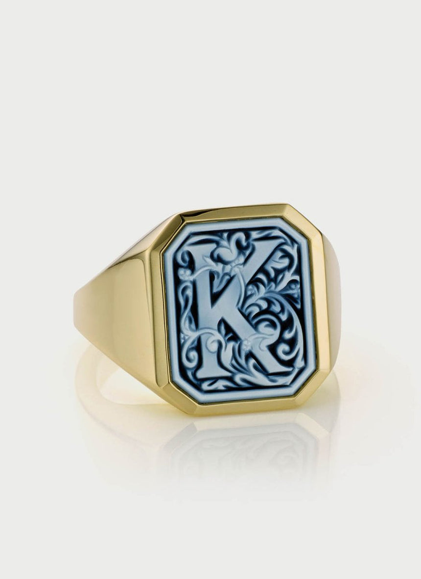 The gent vinny signet ring 14k gold - Studio Kroewe