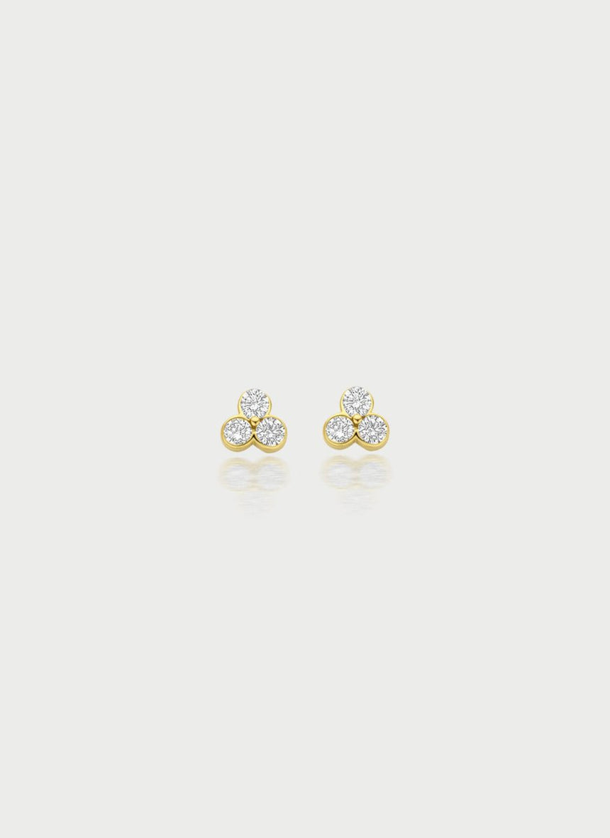 Three is a party earstud 14k gold - Studio Kroewe