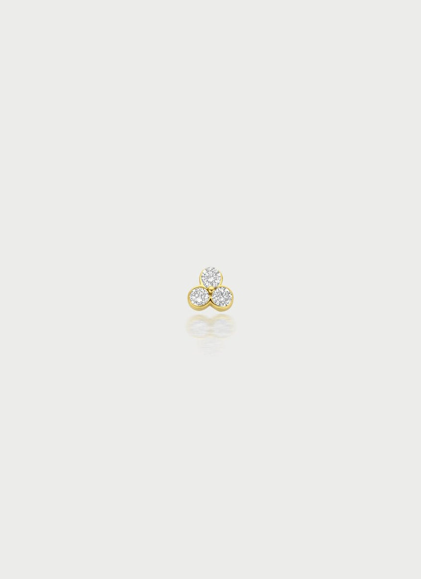 Three is a party earstud 14k gold - Studio Kroewe
