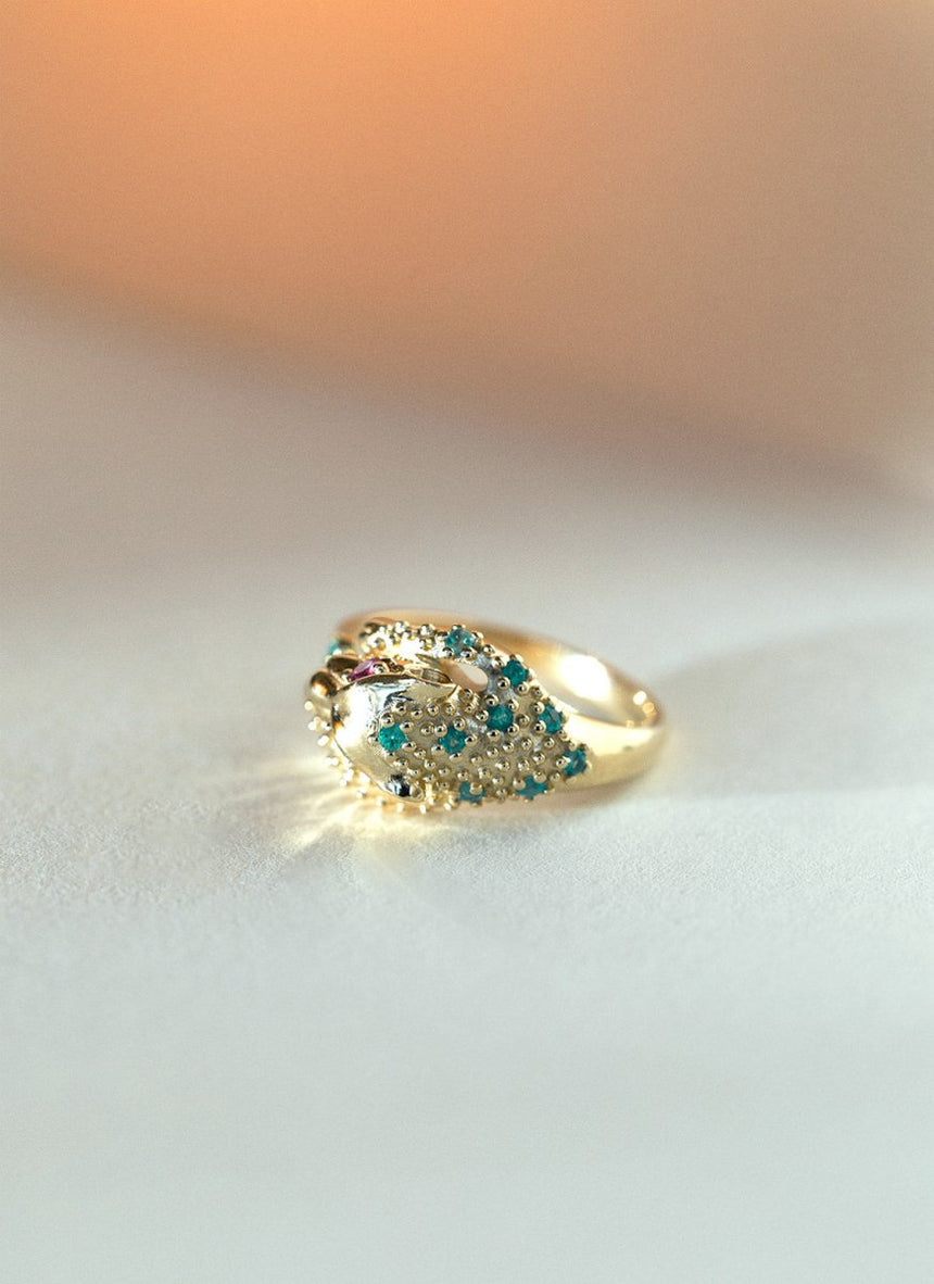 Tiga emerald ruby ring 14k gold - Studio Kroewe