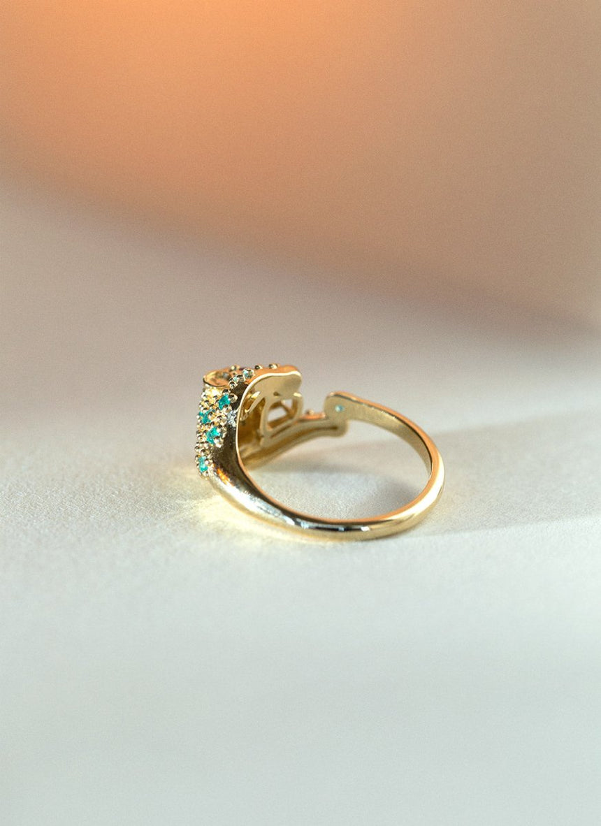 Tiga emerald ruby ring 14k gold - Studio Kroewe