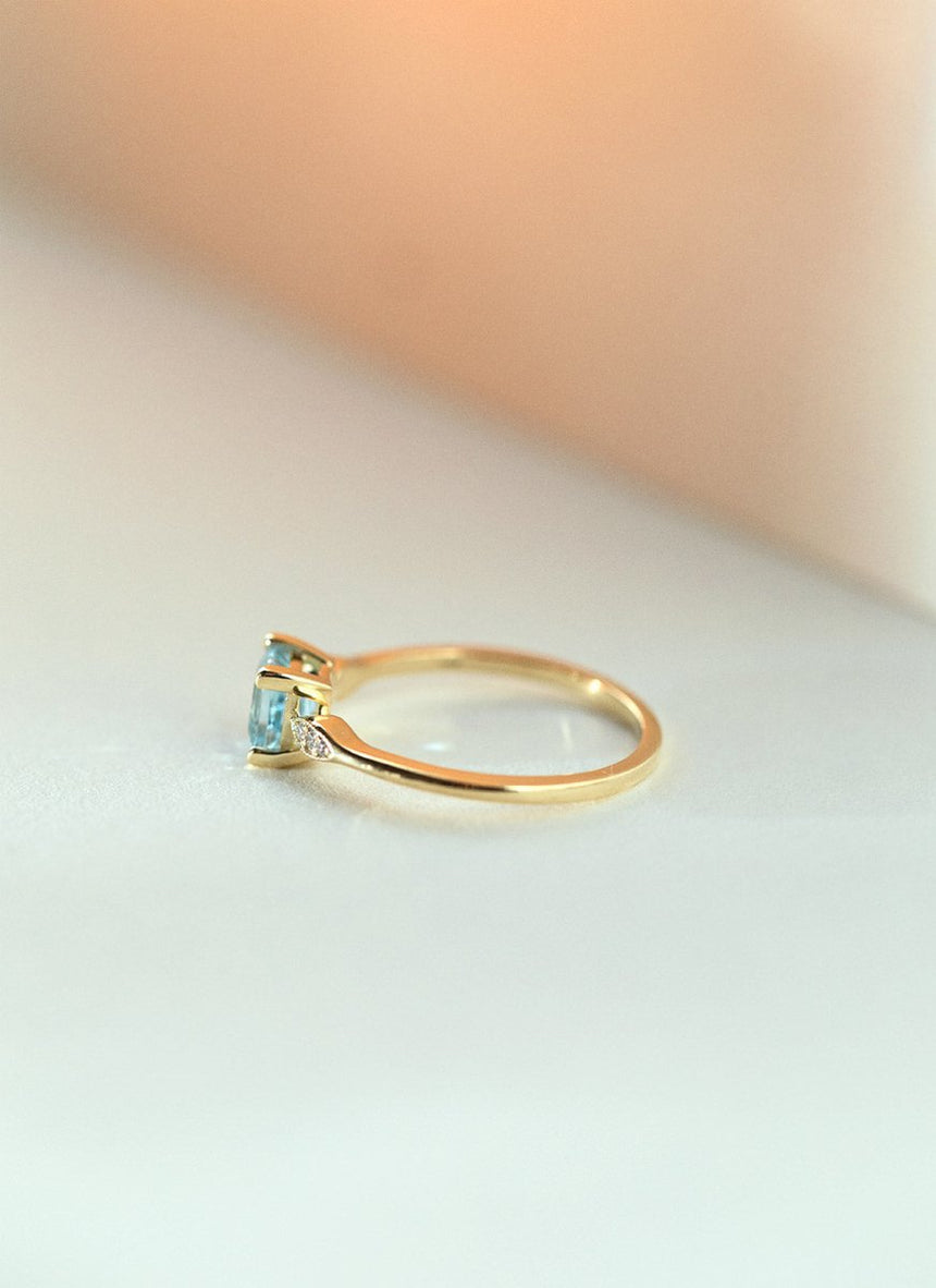Timmy diamond topaz ring 14k gold - Studio Kroewe