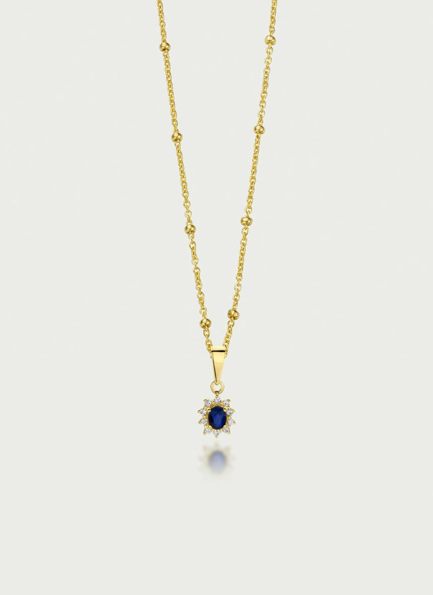 Triss diamond sapphire charm 14k gold - Studio Kroewe