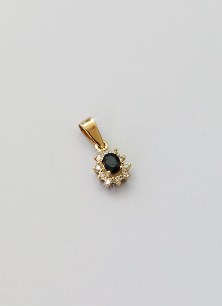 Triss diamond sapphire charm 14k gold - Studio Kroewe