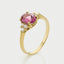 Valentina diamond rhodolite ring 14k gold - Studio Kroewe