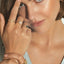 Valentina diamond rhodolite ring 14k gold - Studio Kroewe