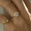 Violet brilliant cut entourage diamond ring 14k gold - Studio Kroewe