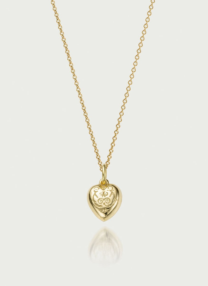 Wild heart charm 14k gold - Studio Kroewe