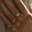 Xavi brilliant cut diamond curve ring 14k gold - Studio Kroewe