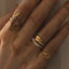 Xavi brilliant cut diamond curve ring 14k gold - Studio Kroewe