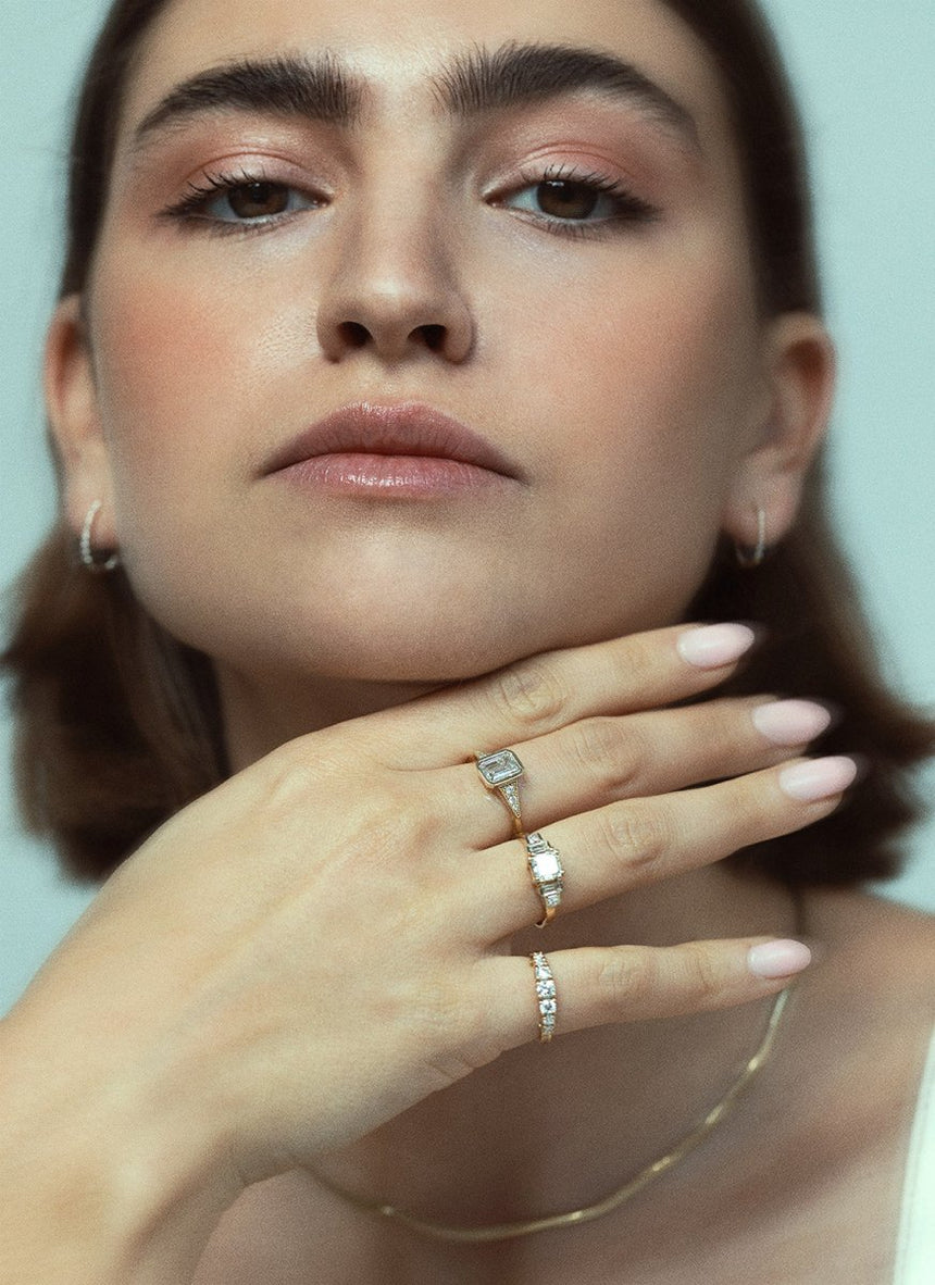 Timmy diamond topaz ring 14k gold - Studio Kroewe