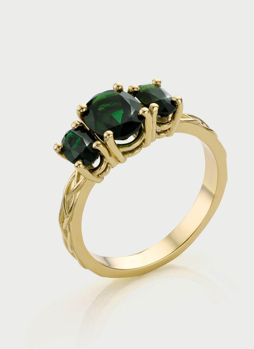 Zelda tourmaline ring 14k gold - Studio Kroewe
