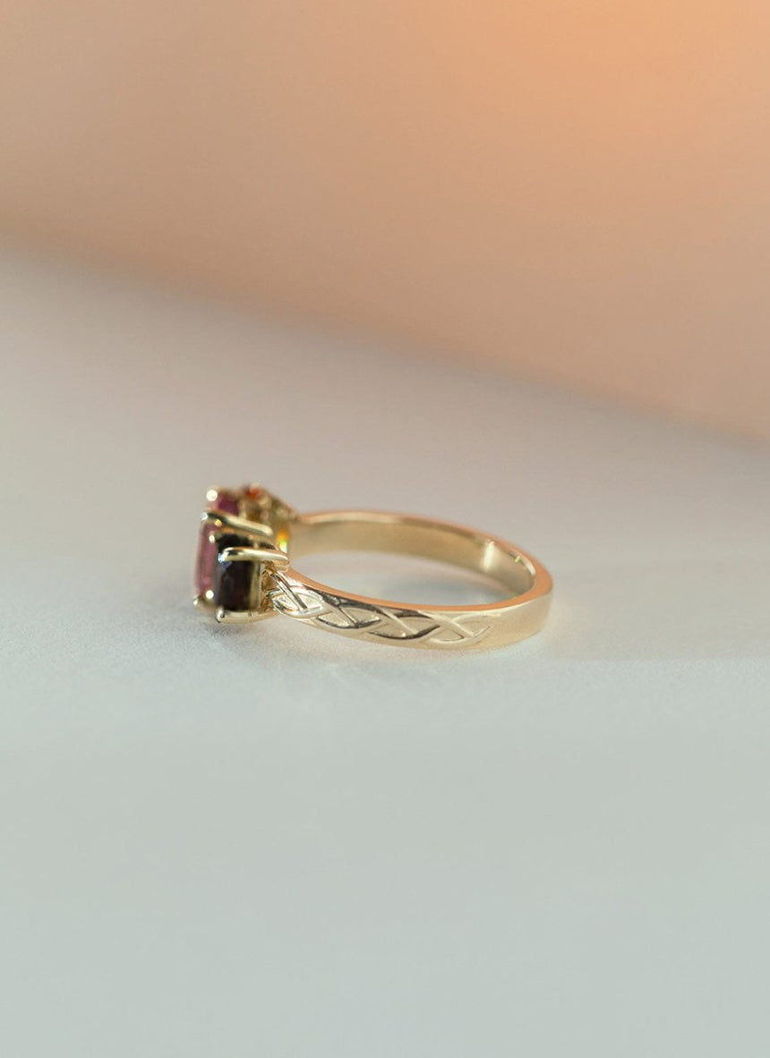 Zelda trio color ring 14k gold - Studio Kroewe