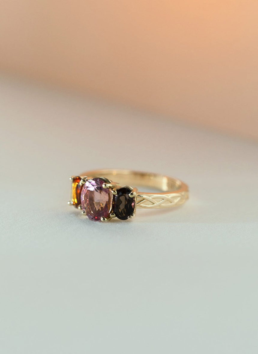 Zelda trio color ring 14k gold - Studio Kroewe