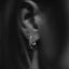 Ziva emerald cut diamond earstud 14k gold - Studio Kroewe