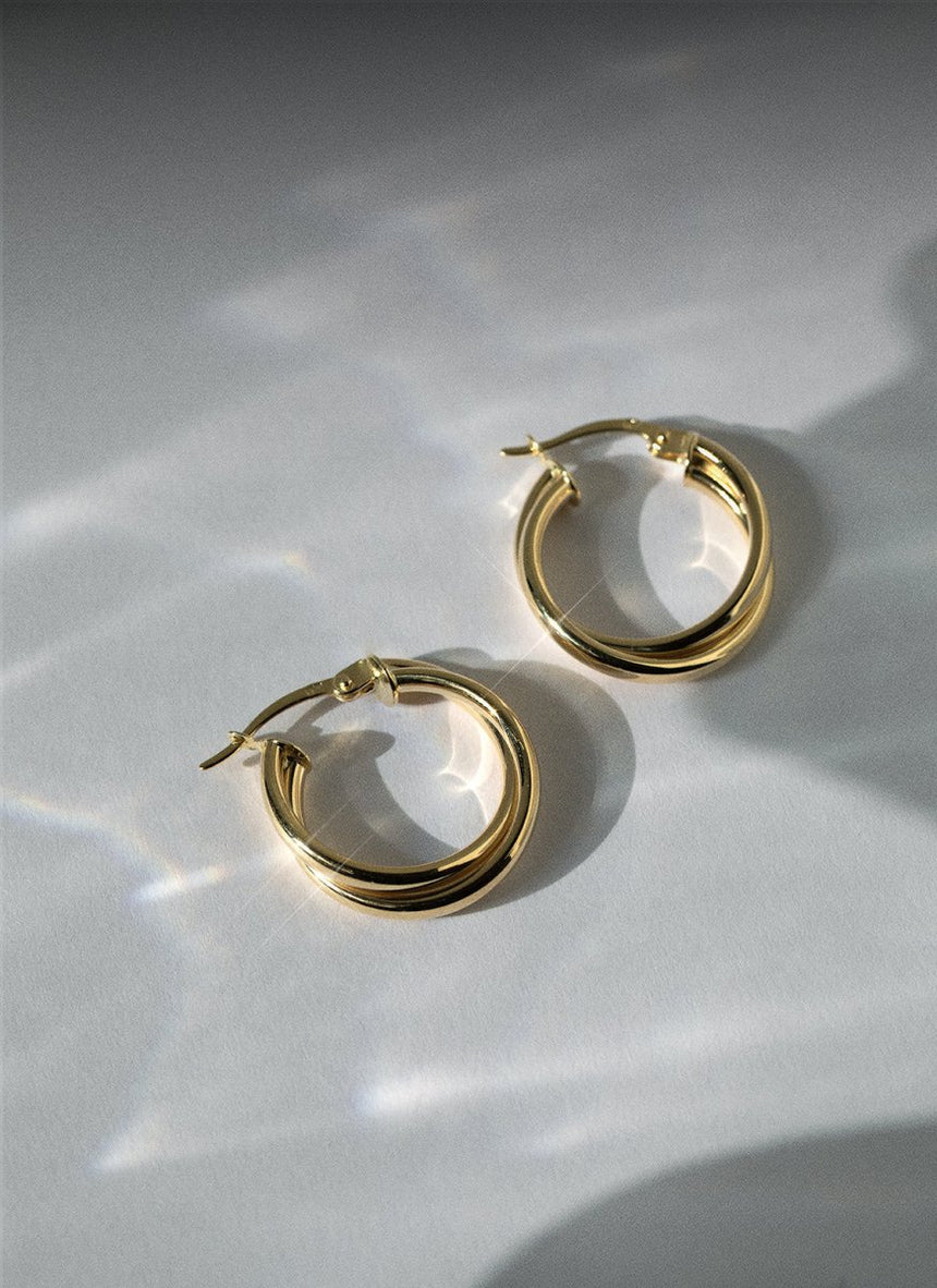 Zoha twist earrings 14k gold - Studio Kroewe