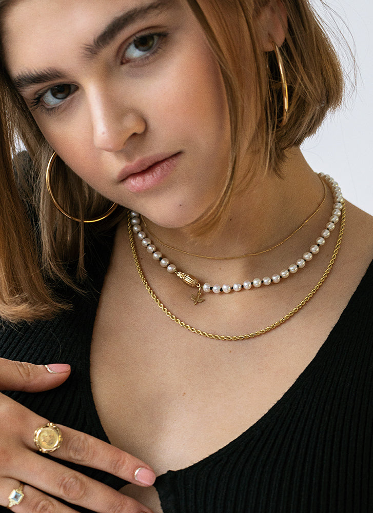 Bonne pearl necklace 14k gold