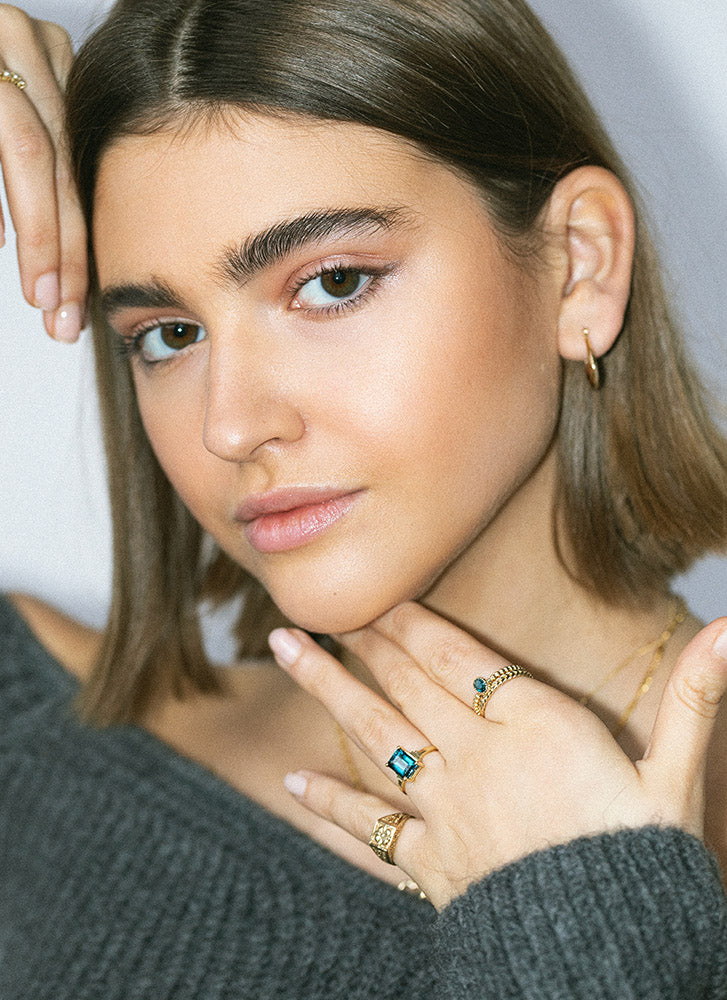 Rue topaz london blue ring 14k gold