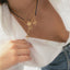 Jane facet lapis lazuli necklace with front lock 14k gold