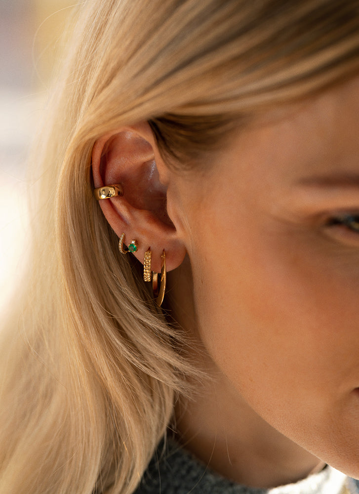 Gemma diamond emerald earstuds 14k gold