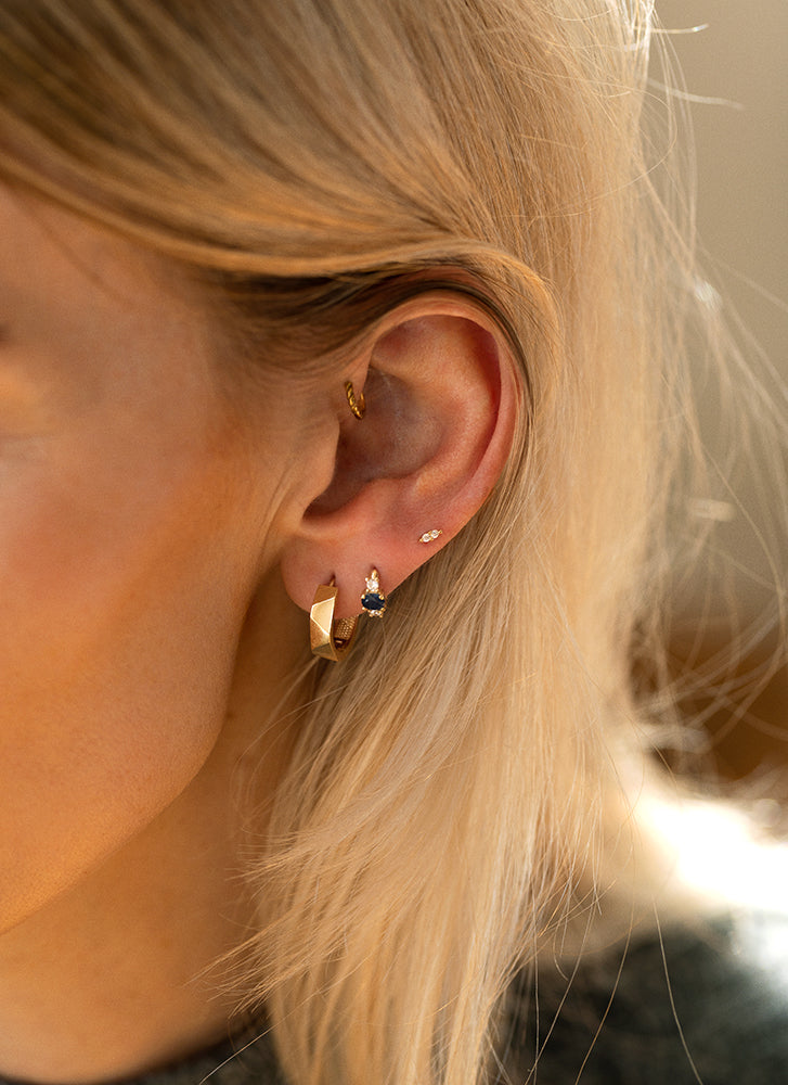 Vesper diamond single earstud 14k gold