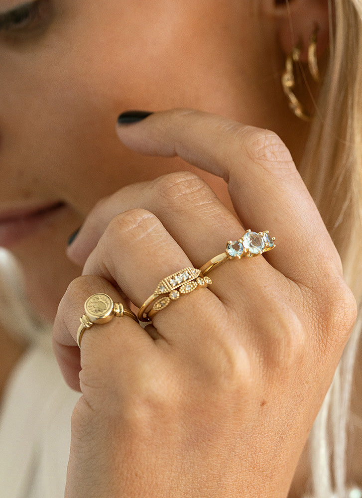 Valentina diamanten tanzaniet ring 14k goud