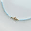 Bella aquamarine necklace with front lock 14k gold