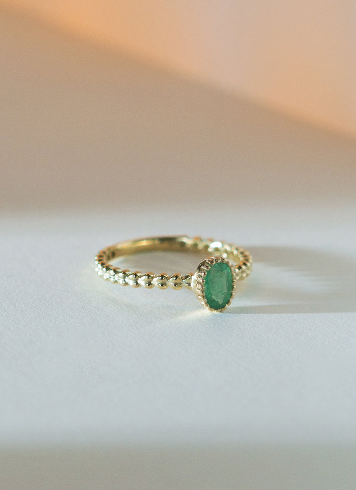 Caes emerald may birthstone 14k gold