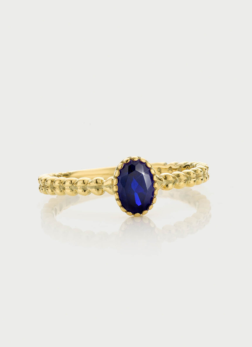 14k Oval Sapphire and Diamonds September Birthstone Ring – Malick & Grace