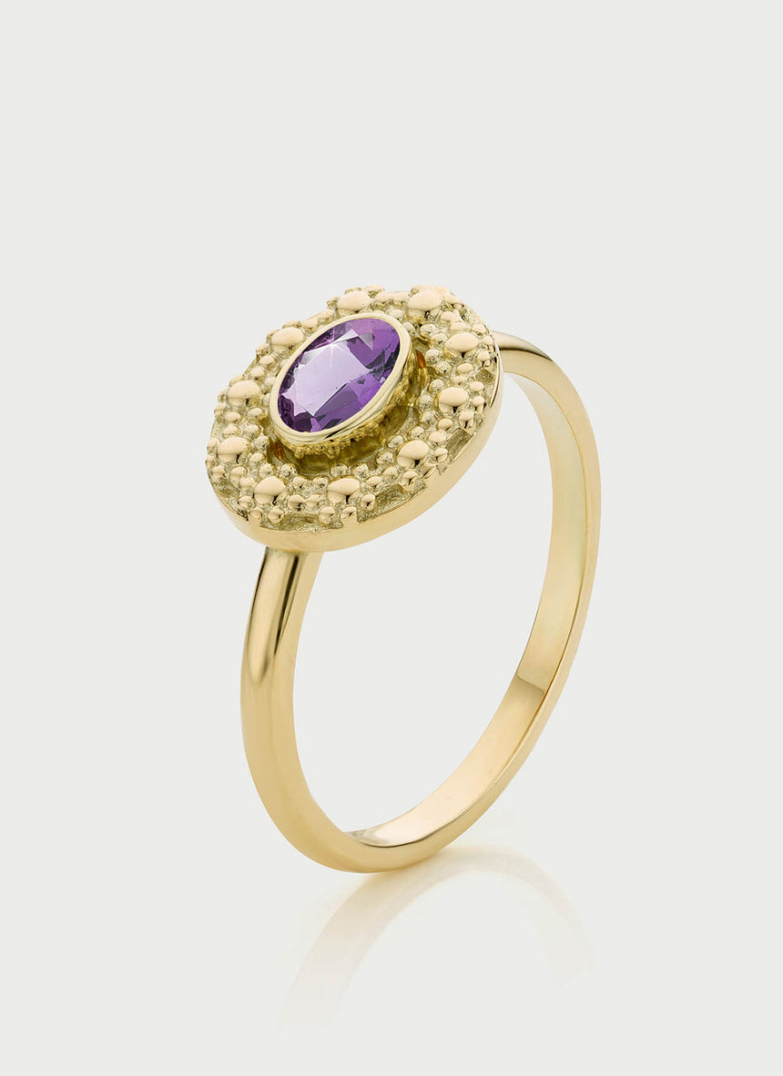 Cami amethyst february birthstone ring 14k gold