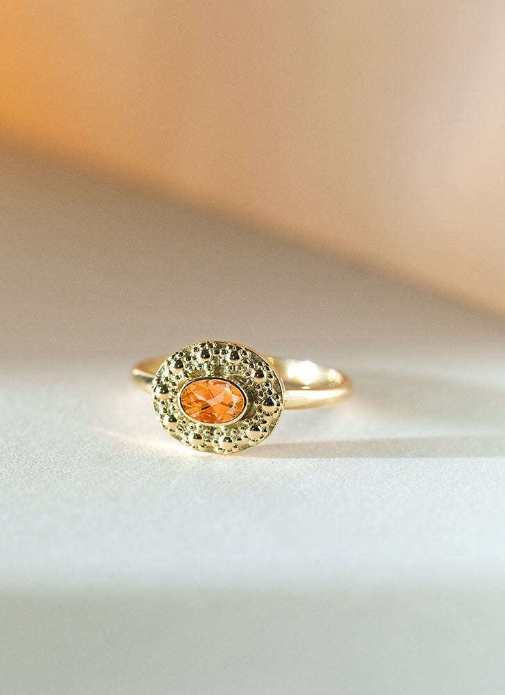Cami citrien november birthstone ring 14k goud