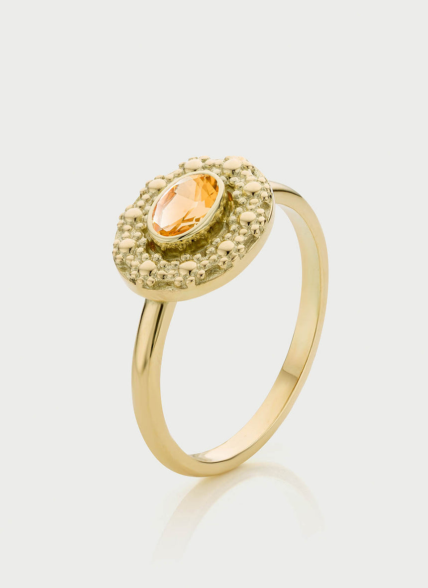 Cami citrien november birthstone ring 14k goud