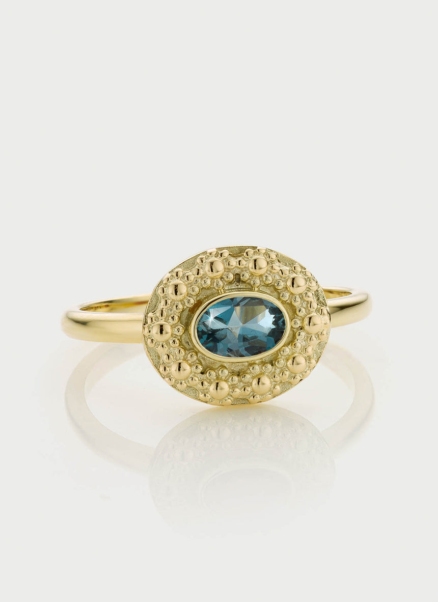 Cami london blue topaz ring 14k gold