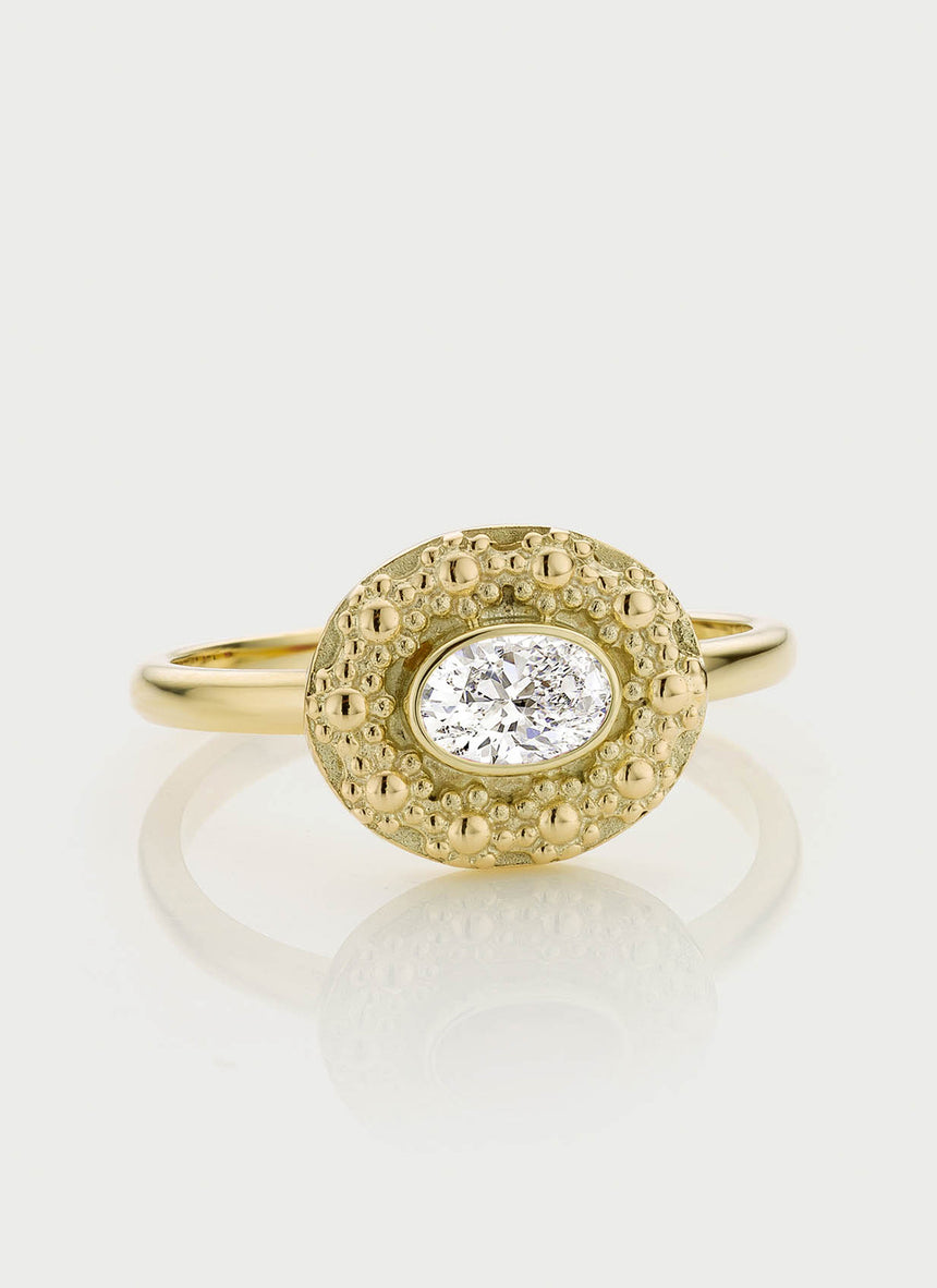 Cami moissanite april birthstone ring 14k gold